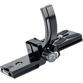 Fotopro Camera Vertical Bracket Rotatable Collar Mount Plate for Camera Tripod Mount Ring Lens Holder, Fits Arca-Type Plates Supports 64.8mm Lens for Horizontal & Vertical Shooting X-Rotator 75 Grey