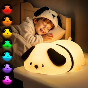 One Fire Dog Night Light for Kids, 16 Color Changing Soft Silicone Baby Night Light for Nursery, Dimmable Cute Lamp, Portable Recharge Kids Lamp Gift for Girls or Boys, Toddler Room Decor.