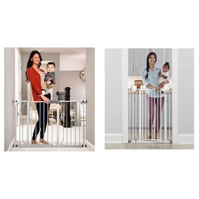 Regalo Easy Step 49-Inch Extra Wide Baby Gate, Includes 4-Inch and 12-Inch Extension Kit & Easy Step 36" Extra Tall Walk Thru Baby Gate, Includes 4-Inch Extension Kit