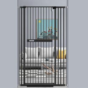 UVIPC 61.02" Extra Tall Cat Gate, Black, Wide Pressure Mounted Tall Gate for Doorways