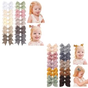 20pcs Baby Hair Clips Girls Bows 2" Mini Ribbon Alligator Clip+ 20pcs Baby Hair Clips Girls Bows 2" Mini Fable Alligator Clip Toddler Pigtail Bow Fine Hair Clip