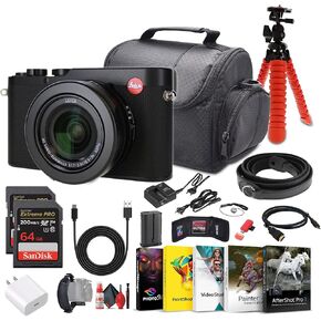 Leica D-Lux 8 Premium Compact Camera | 4/3 Sensor, 4K Video Lens + 2 x 64GB Memory Card + Photography Software + Camera Bag + More