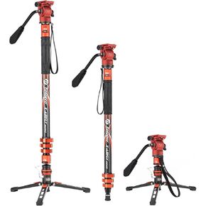 Fotopro Carbon Fiber Monopod Bundle with Video Fluid Head