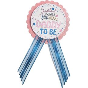 Daddy to Be Pin Twinkle Little Star Baby Shower Pin for dad to wear, Pink & Blue, It's a Girl, It's a Boy Baby Sprinkle