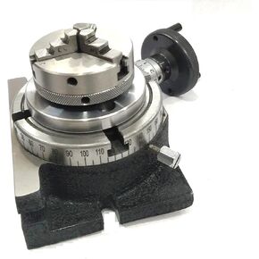 4" Inch / 100 MM ROTARY TABLE WITH CHUCK MILLING INDEXING MACHINE TOOLS (65 MM 3 JAWS SELF CENTERING CHUCK)