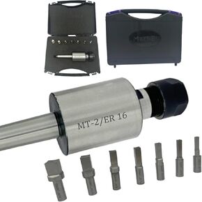MachEl MT2 Shank Rotary Broach with ER16 Adaptor & Set of 7 Square Broaches for Versatile Machining Applications