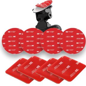 3M Double Sided Adhesive Pads,Car Mount Sticky Pad Replacement. 3M Sticky Dash Cam Mounting Tape.Heavy Duty Tape Sticker for Dashboard &Daily Use.Waterproof,Heat-resistant.Squares&Round,8 PCS