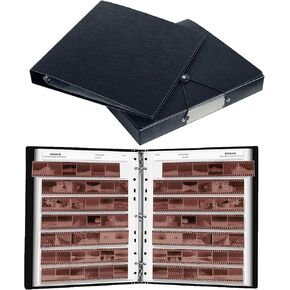 Acid-Free Film Protectors Storage Box Set with Ties 3-Ring Film Negative Holder for Standard 135 35mm Negative Page Film Pouch (50 * 135 Acid-Free Negative Pages)