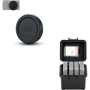 JJC Metal Lens Cap with DB-110 Battery Case for Ricoh GR IIIx GR III