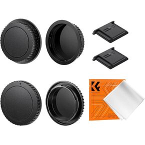 K&F Concept EF Mount Rear Lens Cap, Body Cap Cover, Hot Shoe Cover Kit, EF Lens Cap, EF Mount Back Cap, EF Cap for Canon T7 T6 T5 T8i T7i 5D IV/III/II 6D II/I 90D 80D