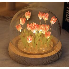 HYFOL Tulip Style Night Light 22 LED DIY，Tulip Style Night Ligh，Battery-Powered for Bedroom，Birthday Gifts for Mom Women Girlfriend Wife Girls,Mothers Day Sister Gifts