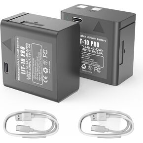 2 Pack Lit-10 Rechargeable 10500mAh Lithium Battery for SPYPOINT Cellular Trail Cameras Link-Micro, Link-Micro-S-LTE, LM2, Cell-Link with Type-C Charging Cable