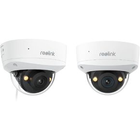 REOLINK RLC-1240A First 12MP Vandalproof PoE Security Camera Bundle with 4K RLC-840A,145° Wide Viewing Angle, Featuring Color Night Vision, Two-Way Audio, Smart Person/Vehicle/Animal Detection, IP67 W