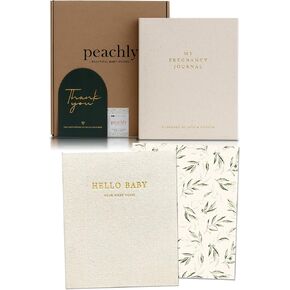 مجلة الحمل و Baby Memory Book Bundle - Baby Book تذكار لتوقع الأمهات ، والمعالم الولادة ولحظات السنة الأولى - هدية الطفل للاستحمام والآباء الجدد (للجنسين)