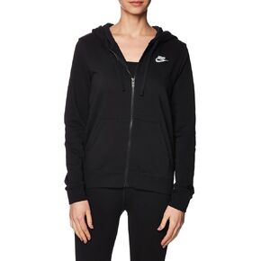 Nike Sportswear Club Fleece Women's Full-Zip Hoodie Size - XS Black/White