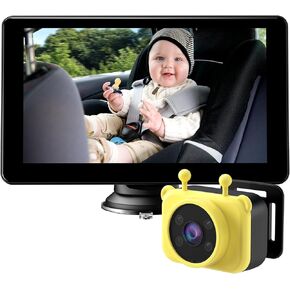 7-Inch HD 1080P Baby Car Camera, 3X Zoom, 940nm Night Vision, Touchscreen, Recording & Picture, Supports TF Card (64G), Easy Install, for Kids/Pets, Rear-Facing Monitoring