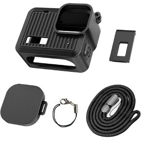 Silicone Protective Case for Gopro Hero 4K, Accessories Kit Bundle Including Sleeve Case, Battery Side Cover, Lens Guard Cap and Lanyards, Compatible with Gopro Hero 4K