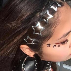 20PCS Star Hair Clips Snap Hair Clips Silver Cute Small Hair Clip Barrettes Hair Clips Non Slip Star Clips Accessories for Girls and Women