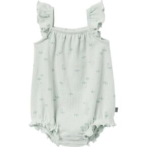 Modern Moments™ by Gerber Baby Girls' Bubble Romper, Light Sky Beach Umbrella, 0-3 Months
