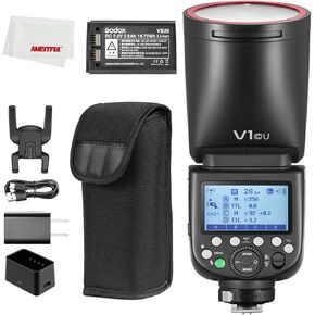Godox V1 V1C V1 C V1-C Flash, 76Ws 2.4G TTL Round Head Flash Speedlight for Canon, 1.5 sec Recycle Time,1/8000 HSS, 480 Full Power Shots, 2980mAh Lithimu Battery, 10 Level LED Modeling Lamp