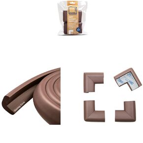 6ft Edge 4 Corners - Bundle & Save - RovingCove HeftyFit Edge Guard (6ft Edge Only, Coffee Brown) + RovingCove HeftyFit Corner Guards (4 Corners, Coffee Brown)