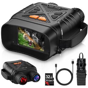 Night Vision Goggles, 2624FT Night Vision Binoculars for Adults, Infrared Night Vision with 32GB TF Card for Photos and Videos, 10X Digital Zoom, Infrared Binoculars for Hunting, Camping and Travel