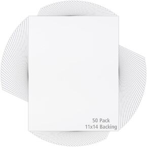 Mat Board Center, 50 Pack 4x6 White Backing Matte Boards, 4-ply Thickness, for Arts, Frames, Photos, Prints and More