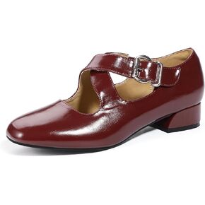 IDIFU Mary Jane Flats for Women Ballet Flats Square Toe Buckle Low Heel Dress Shoes Dressy Casual Comfortable Cute Formal Flat Shoes Bridal Office Criss Cross Strap Dress Flats Shoes in Kuwait