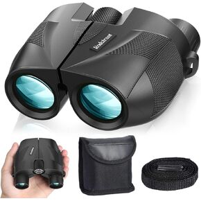 20x25 Compact Binoculars for Adults and Kids,High Powered Large Eyepiece Waterproof Binoculars for Hunters,Easy Focus Bird Watching for Outdoor Hiking Travel, Black