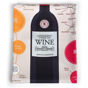 Wine Folly Microfiber Polishing Cloth – Different Types of Wine Design | Extra-Large Microfiber Towel for Wine Glasses, Camera Lenses & More