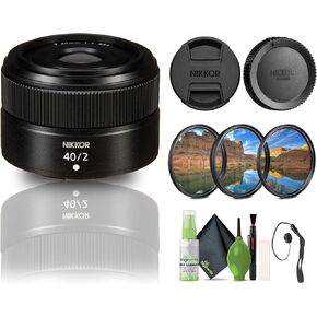 Nikon NIKKOR Z 40mm f/2 Standard Prime Lens Z Cameras (20102) + Filter Kit + Cap Keeper + Cleaning Kit (Renewed)
