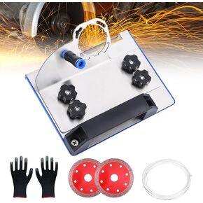 45 Degree Tile Chamfering Tool, Angle Grinder Stand Tool Set for Tile 45° Chamfer Cutting with 2 Saw Blades & A Hose, Adjustable Bracket Grinder Holder Tile Cutter Tool for 100-Type Angle Grinders