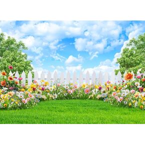 7x5FT Spring Backdrop Spring Photo Backdrop Floral Backdrops for Photography Garden Flowers Photo Background Nature Scenery Banner F251