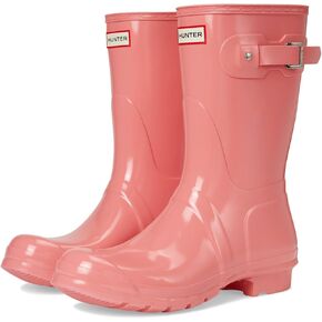 Hunter Women's Original Short Gloss Rain Boot, Medium Pink, 6