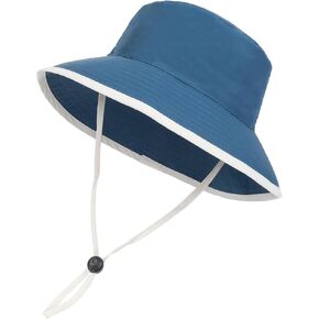 Baby Sun Hat Toddler Bucket Hat Kids Sun Protection Wide Brim Summer Beach Hat for Boys Girls(for 2-4 Years)