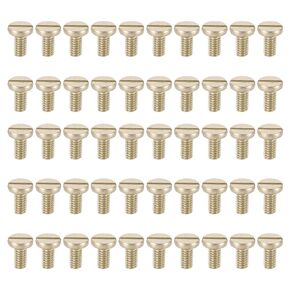 PATIKIL 8#-32x10mm Knurled Light Fixture Screws, 50pcs Flat Tip Metal Bolts Grip Knobs Fasteners Slotted Screw Thumb Screw for Lighting Furniture Electronic Mechanical, Zinc Tone 8mm