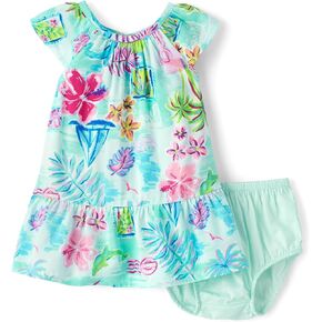 The Children's Place,Baby-Girls,and Toddler Short Sleeve Dressy Dresses,Tropical Cosmos,3 Months,6 Months