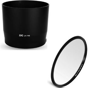 JJC ET-74B Bayonet Lens Hood + 67mm UV Filter for Canon RF 100-400mm f/5.6-8 is USM and Canon EF 70-300mm f/4-5.6 is II USM Lens