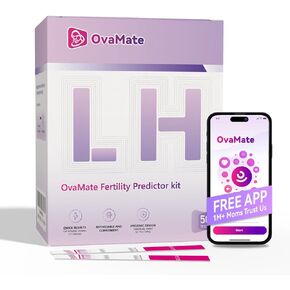 Ovulation Test Strips (50 - Pack). 50 LH Tests Strips. Powered by The OvaMate Ovulation Calculator APP (for iOS & Android) Accurately Track Ovulation.