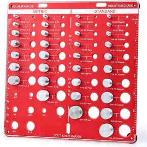 Thread Checker, 38 Nut and Bolt Thread Checker, Bolt Size and Thread Gauge 21 Standard & 17 Metric, Thread Pitch Gauge, Wall-Mountable Bolt Thread Identifier Gauge with Inch & CM Ruler in Saudi Arabia