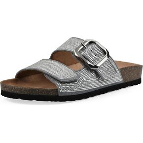 WHITE MOUNTAIN Women's Granitas Double-Strap Signature Comfort-Molded Footbed Sandal