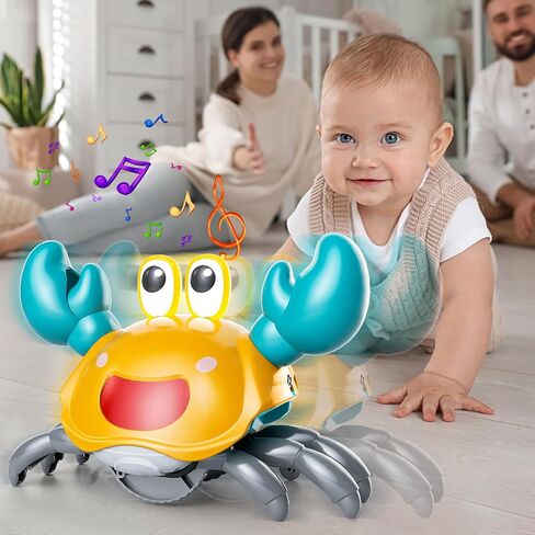 Crawling Crab Baby Toy, Infant Tummy Time Walking Dancing Moving Crab Toys for Babies, Toddler Birthday Gifts in Kuwait