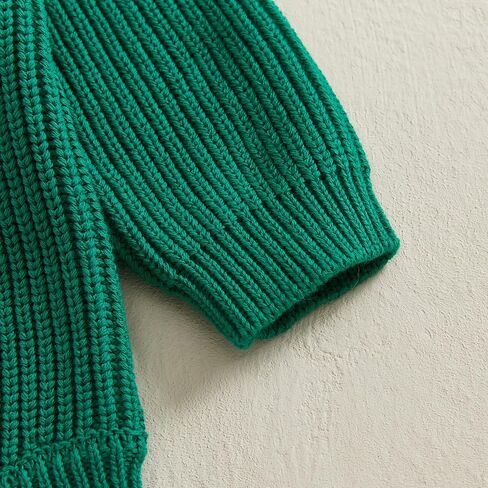 Newborn Baby Boy Girl St Patricks Day Outfit Embroidery Knit Sweater Bubble Romper Oversized Long Sleeve Bodysuit in Kuwait