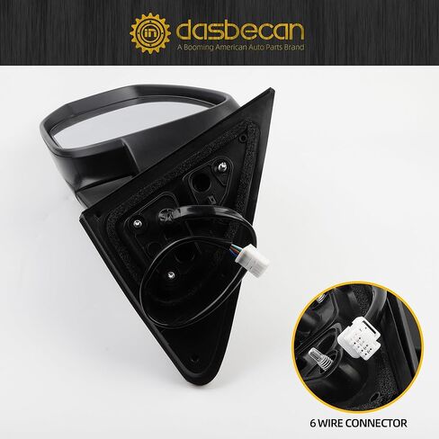 Dasbecan Left Driver Side Mirror Black Compatible with 2014-2019 Toyota Highlander Heated | Power Adjustable Glass | Manual Fold | Turn Signal Light | Painted 6 Pins Replaces 87940-0E130 TO1320317 in Kuwait