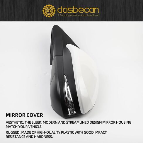 Dasbecan Left Driver Side Mirror Black Compatible with 2014-2019 Toyota Highlander Heated | Power Adjustable Glass | Manual Fold | Turn Signal Light | Painted 6 Pins Replaces 87940-0E130 TO1320317 in Kuwait