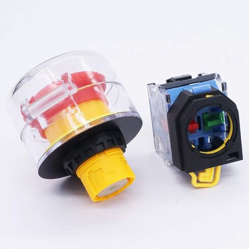 TWTADE Outdoor IP67 Waterproof e-Stop Push Button Switch 22mm Red Mushroom Emergency Stop with Protective Cover in Saudi Arabia