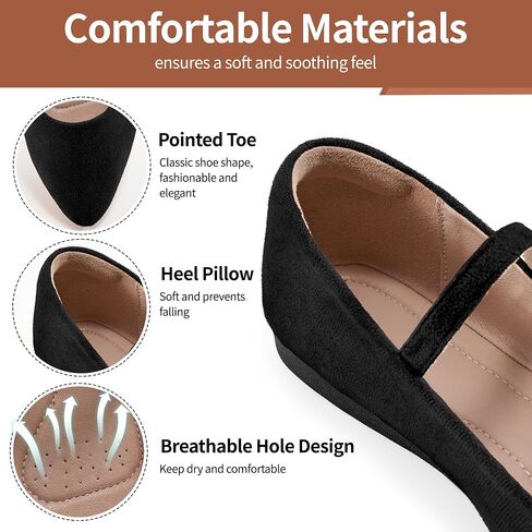 Aomigoct Ballet Flats Shoes for Women: Black 8 Dressy Comfortable Wedding Flat - Ladies Dress Casual Walking Shoe in Saudi Arabia