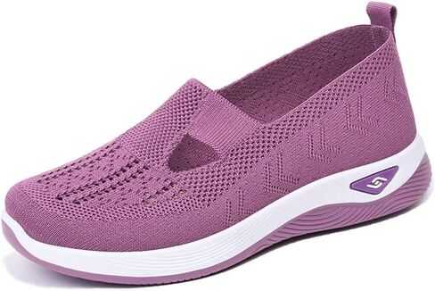 Women Footwear Orthopedic Sneakers Woven Breathable Running Shoes Arch Support Walking Shoes Soft Sole Shoes Cloud Slide Orthopedic in Saudi Arabia