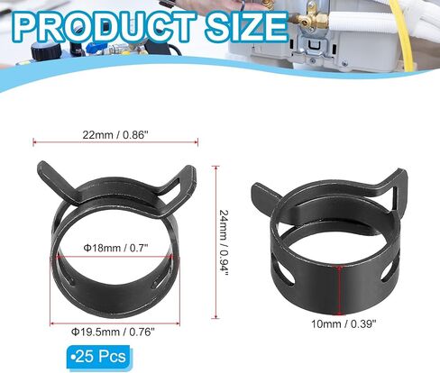 PATIKIL Spring Band Hose Pipe Clamps for 15-17mm OD Hose, 35 Pack Silicone Vacuum Constant Tension Band Clips for Fuel Line Silicone Air Hose Tube Water Pipe, Silver in Saudi Arabia