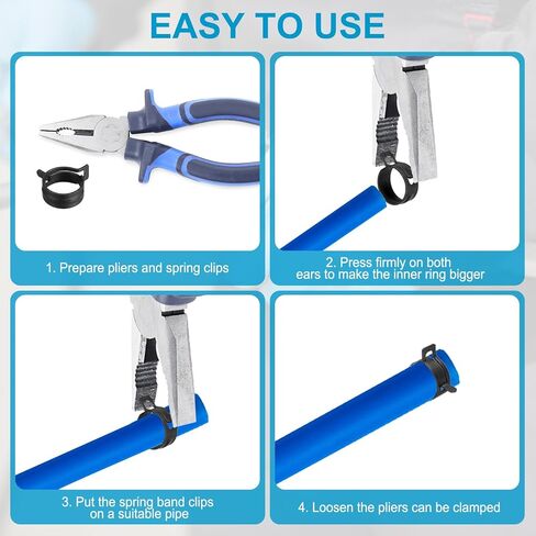 PATIKIL Spring Band Hose Pipe Clamps for 15-17mm OD Hose, 35 Pack Silicone Vacuum Constant Tension Band Clips for Fuel Line Silicone Air Hose Tube Water Pipe, Silver in Saudi Arabia